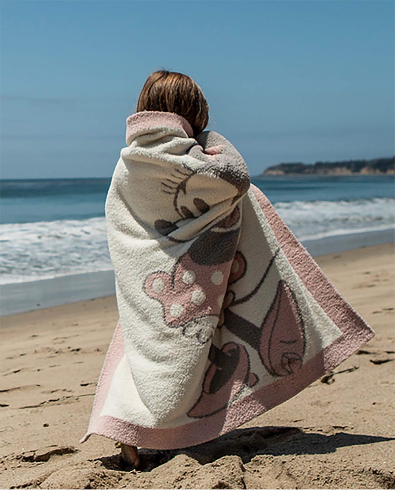 Barefoot Dreams CozyChic Vintage Minnie Mouse Baby Blanket Dusty Rose Multi One Size - Image 3